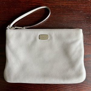 Grey Jet Set Wristlet with Silver Hardware